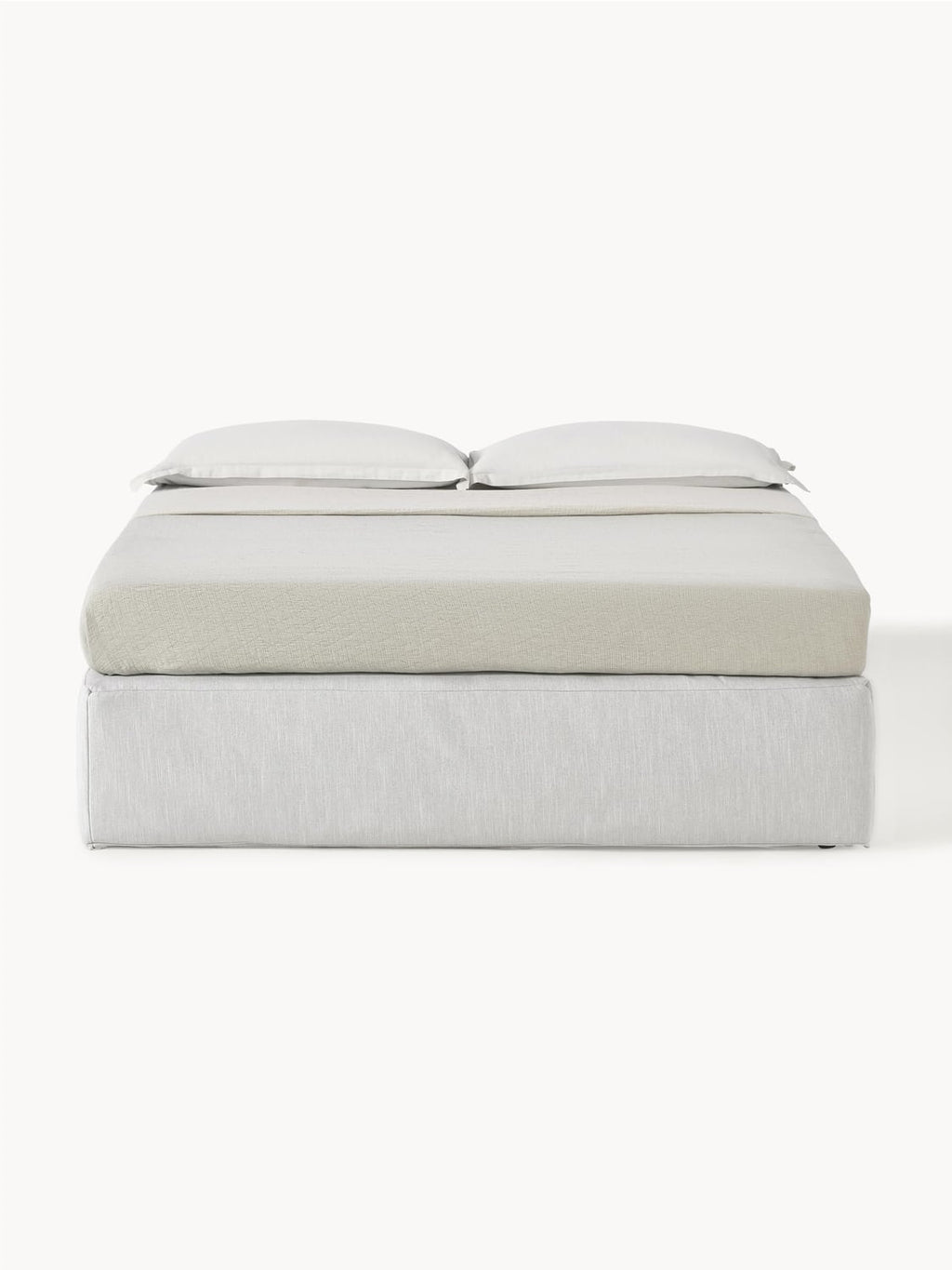 Enya Box-Spring Bed — Mist Grey