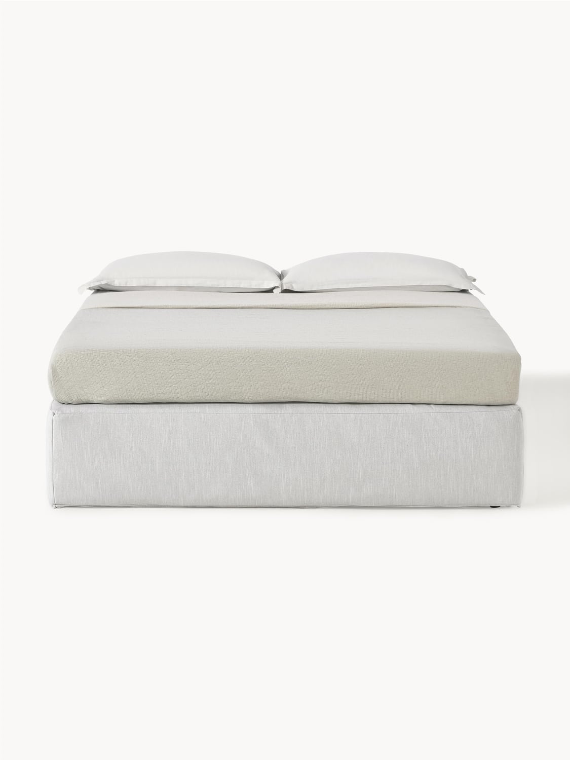 Enya Box-Spring Bed — Mist Grey