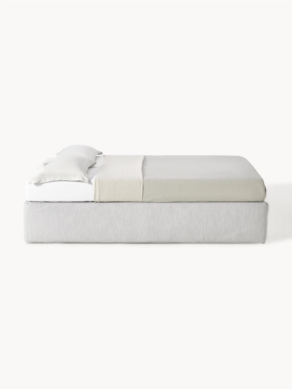 Enya Box-Spring Bed — Mist Grey