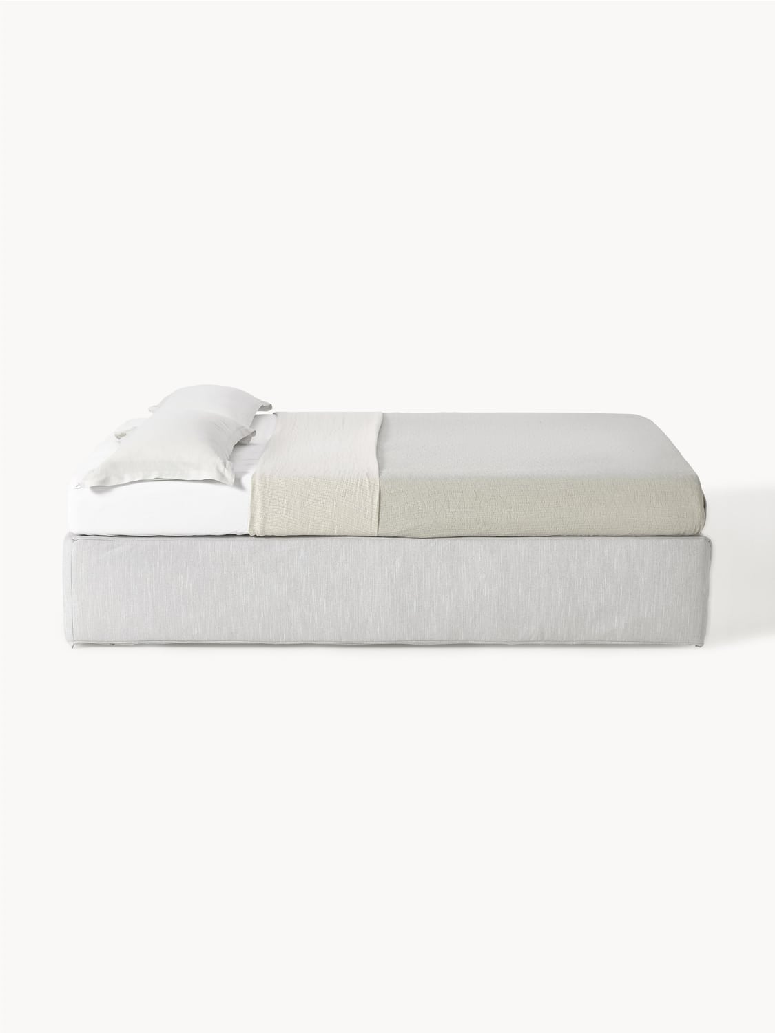 Enya Box-Spring Bed — Mist Grey