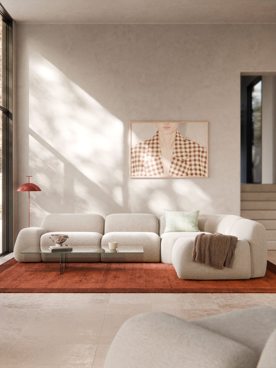 Wolke Modular Corner Sofa (4-seater) — Light Grey