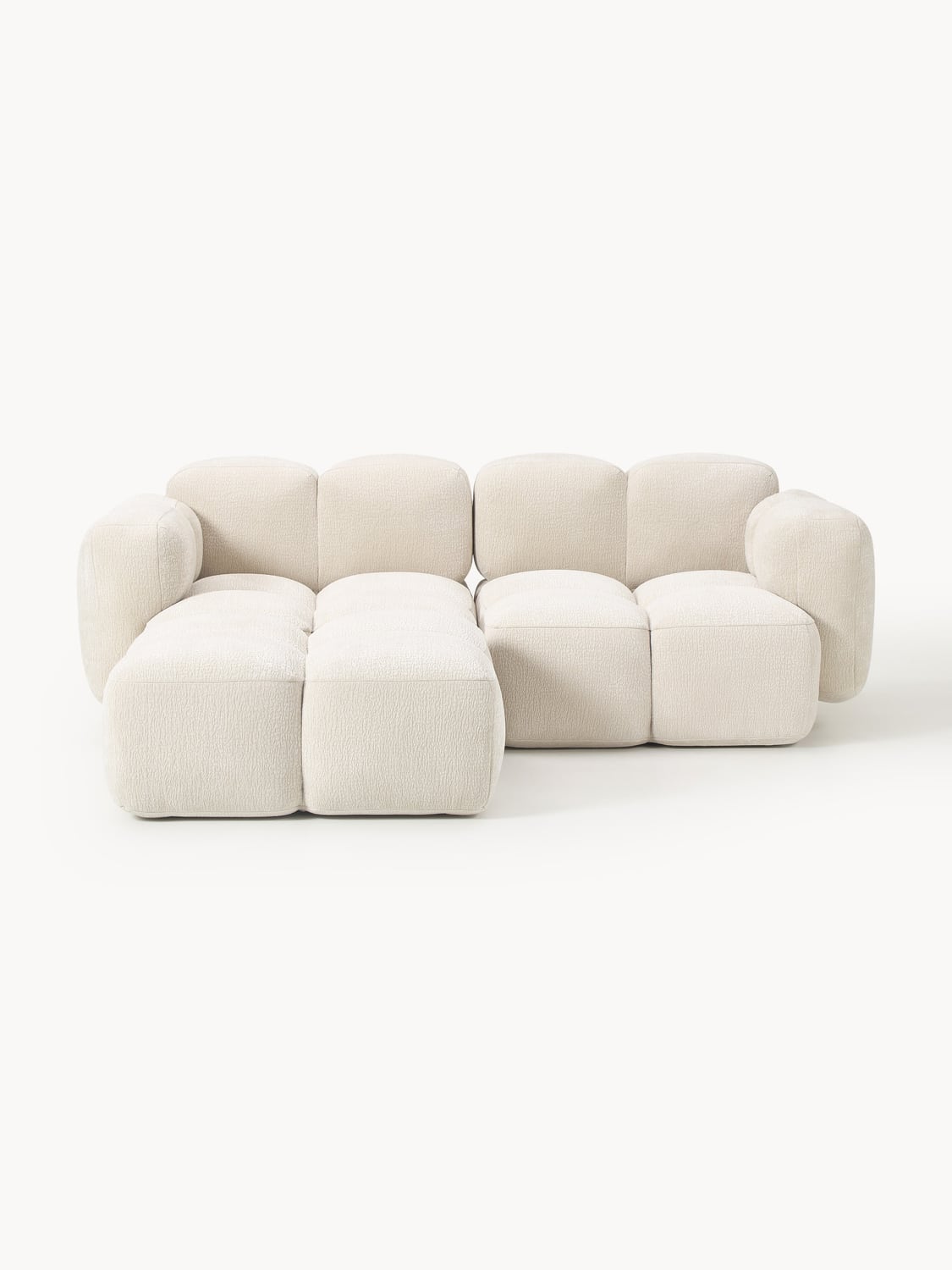 Tayla Modular Sofa (3-seater) with Ottoman (left/right) — Blush