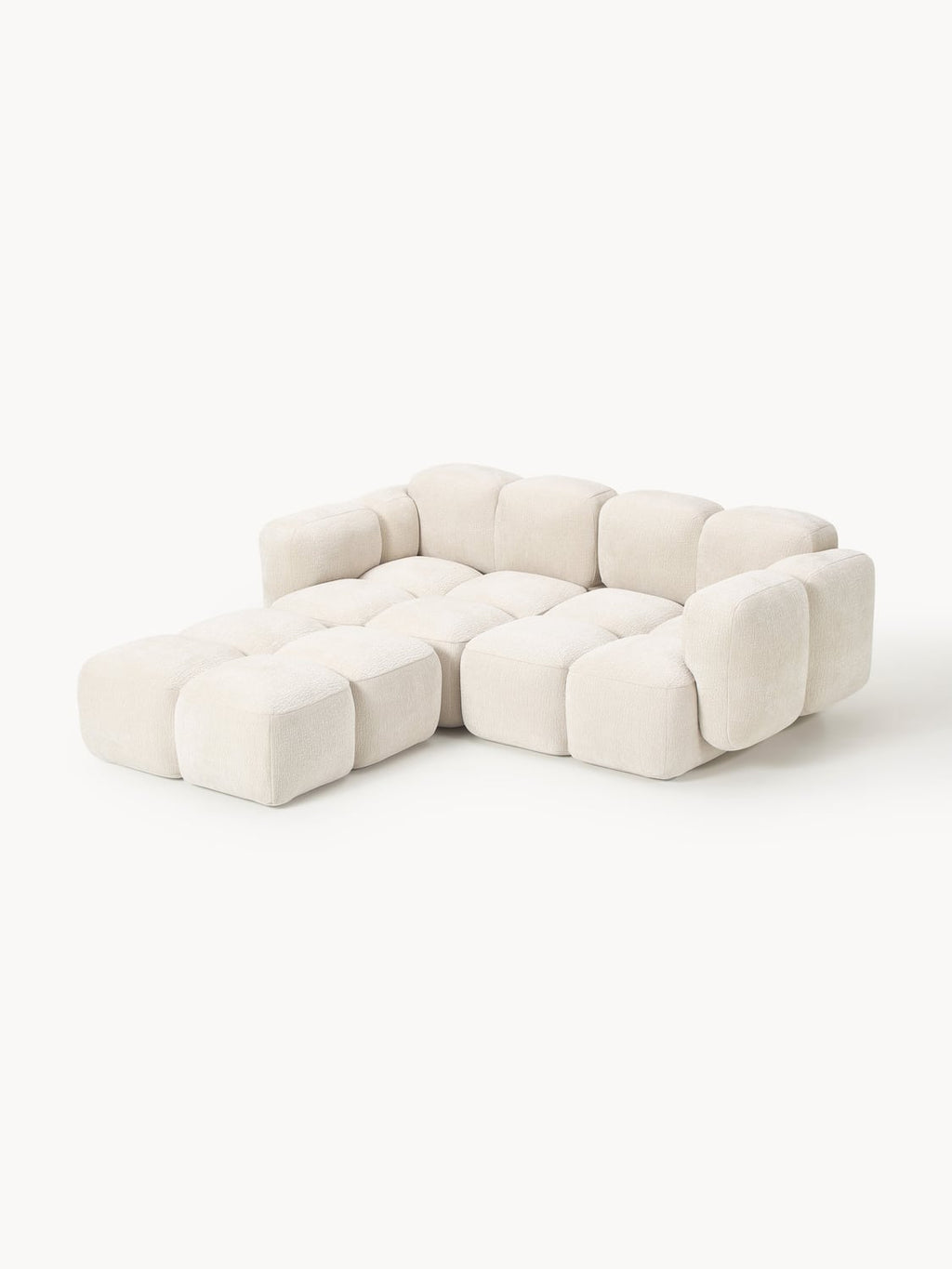 Tayla Modular Sofa (3-seater) with Ottoman (left/right) — Blush