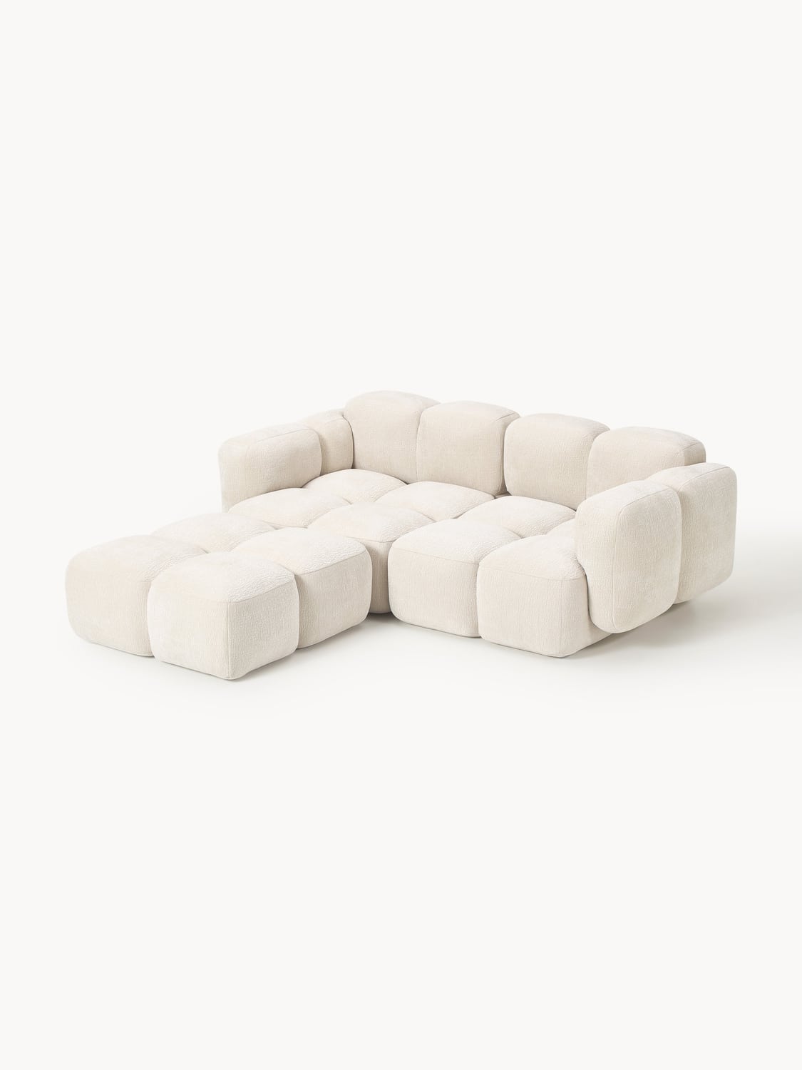 Tayla Modular Sofa (3-seater) with Ottoman (left/right) — Blush