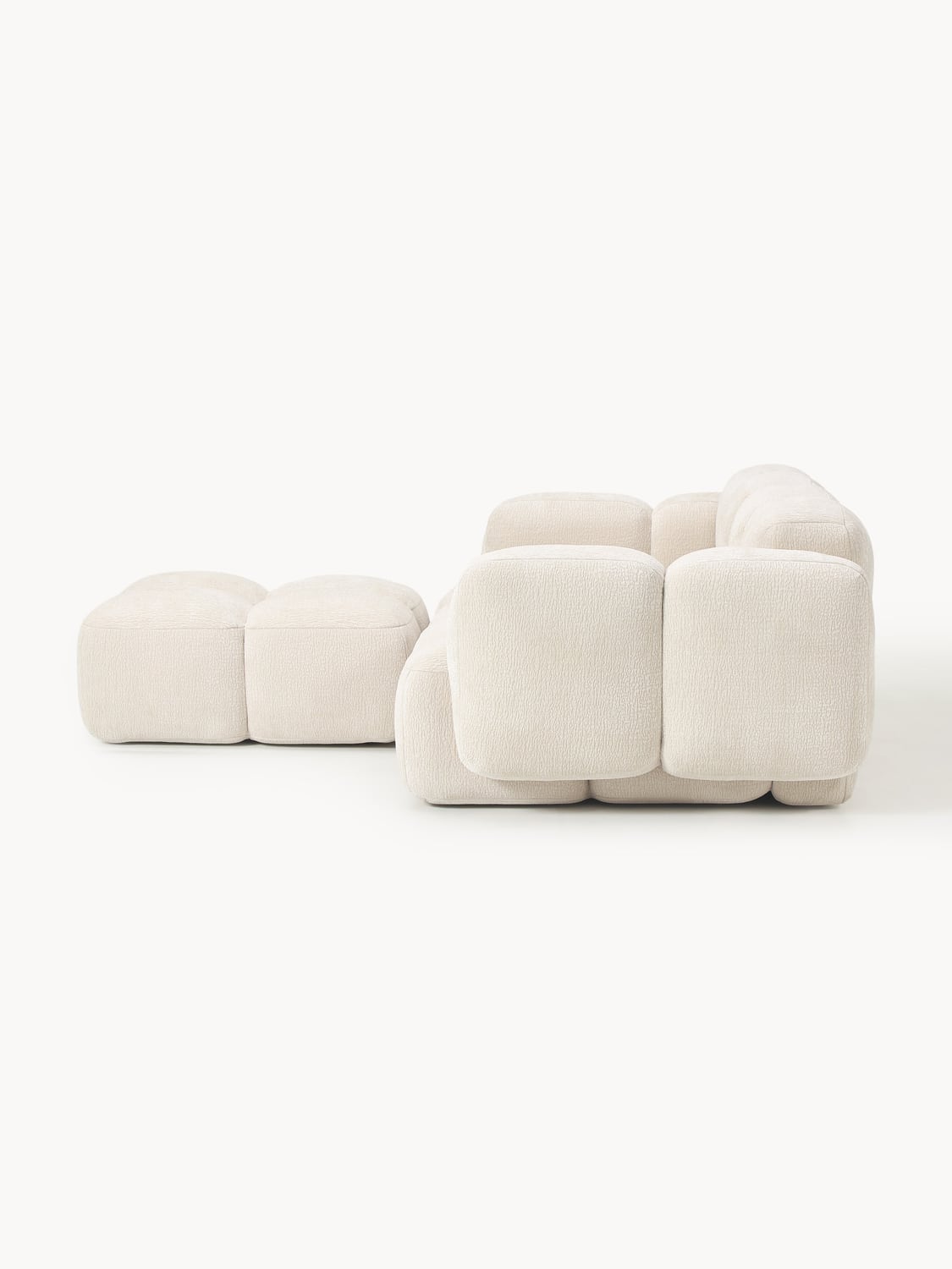Tayla Modular Sofa (3-seater) with Ottoman (left/right) — Blush