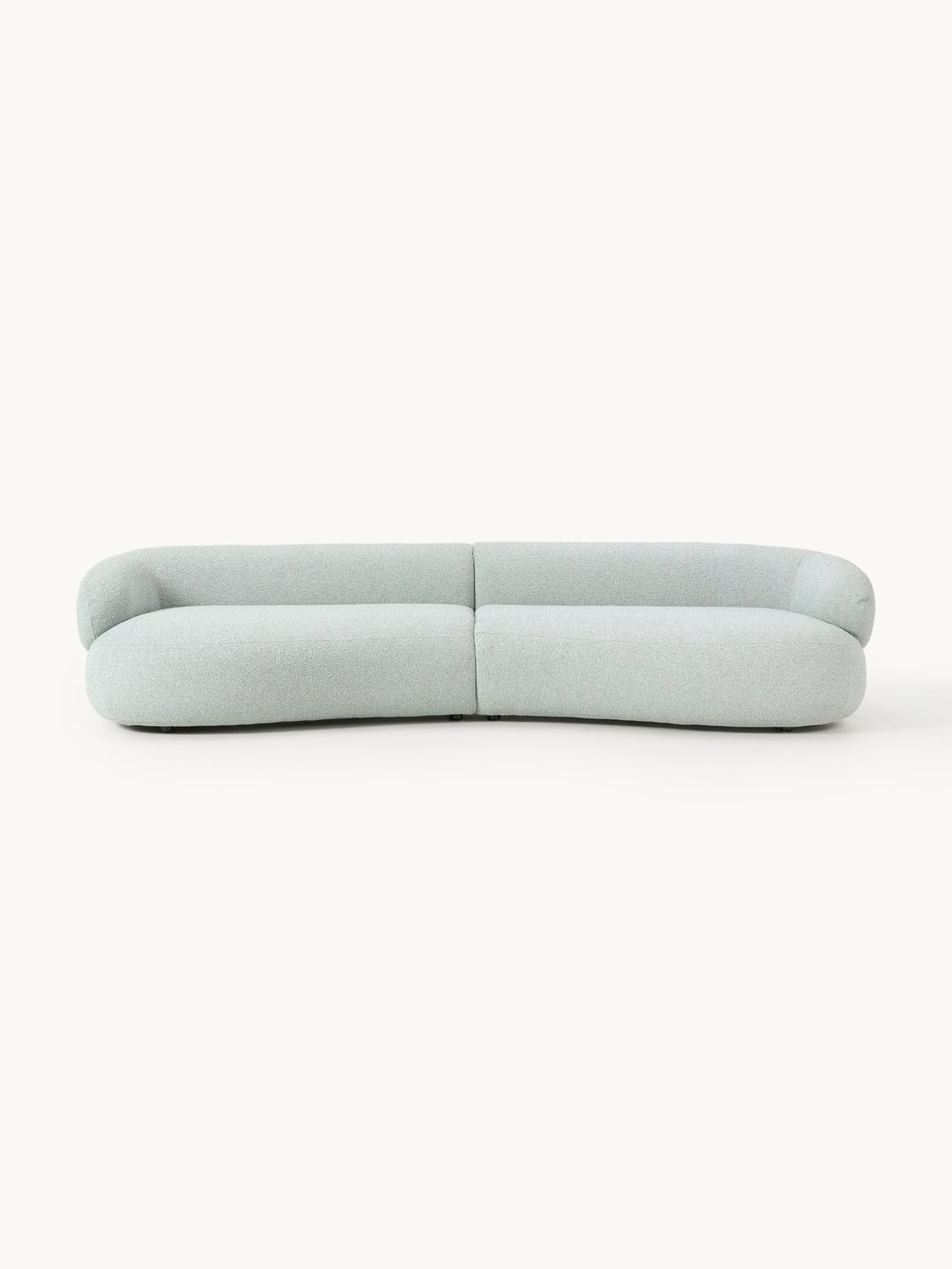 Alba Bouclé Sofa (4-seater) — Light Grey