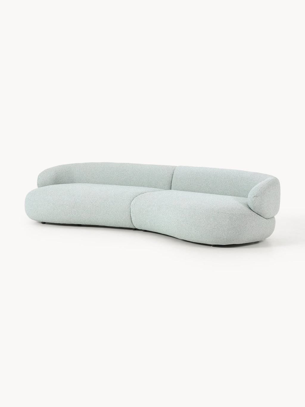Alba Bouclé Sofa (4-seater) — Light Grey