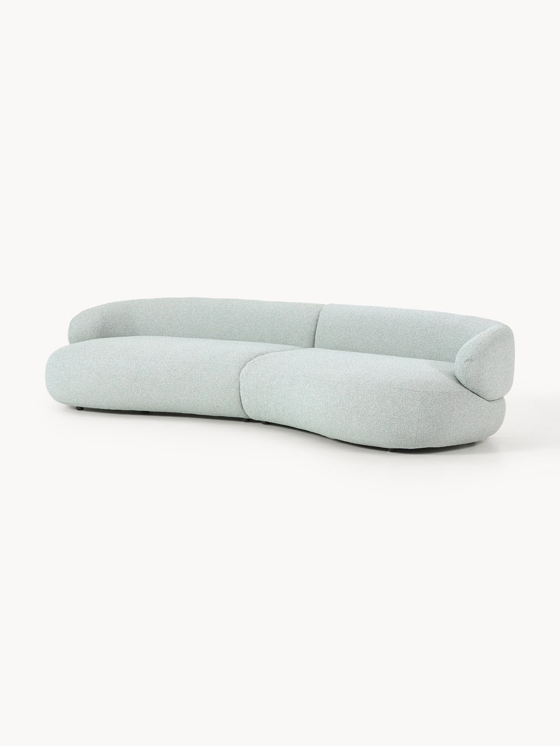 Alba Bouclé Sofa (4-seater) — Light Grey