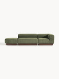 Natalie Modular Ottoman in Teddy Bouclé with Ottoman (left/right) — Olive