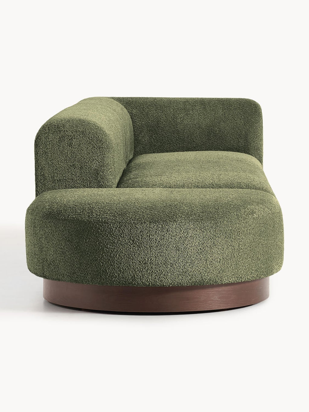 Natalie Modular Ottoman in Teddy Bouclé with Ottoman (left/right) — Olive