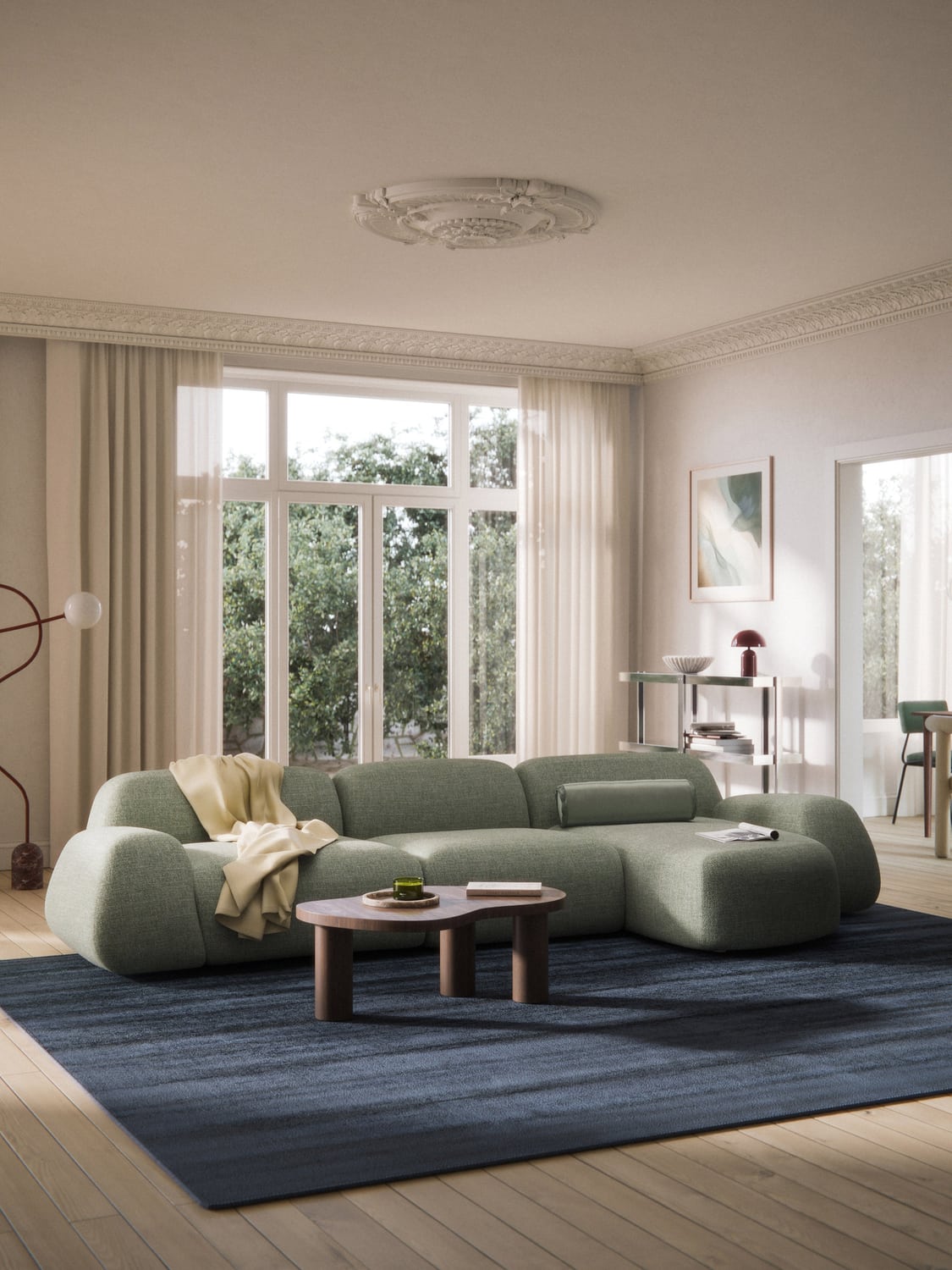 Wolke Modular Bouclé Corner Sofa (4-seater) — Oatmeal
