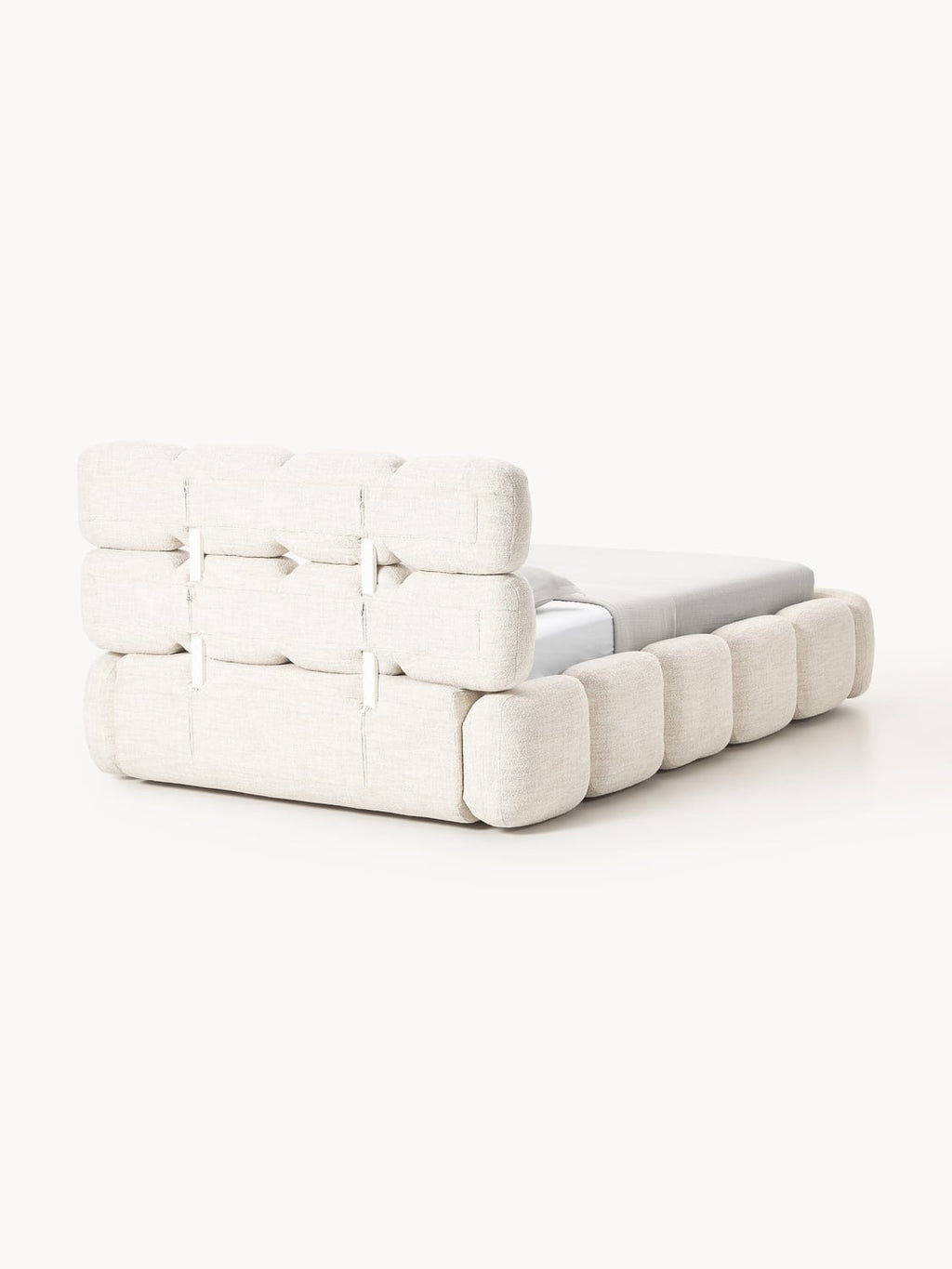 Tayla Single Bed in Teddy Bouclé — Ivory