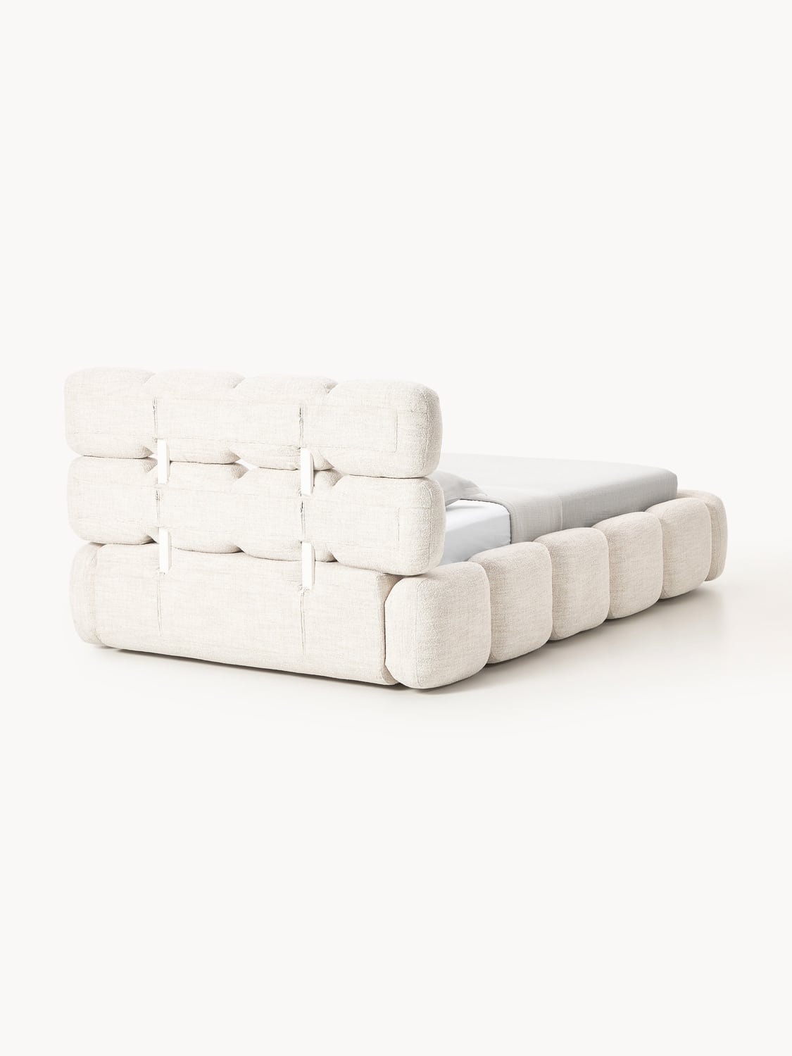 Tayla Single Bed in Teddy Bouclé — Ivory