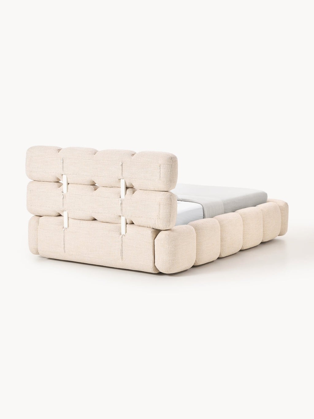 Tayla Single Bed in Teddy Bouclé — Cream