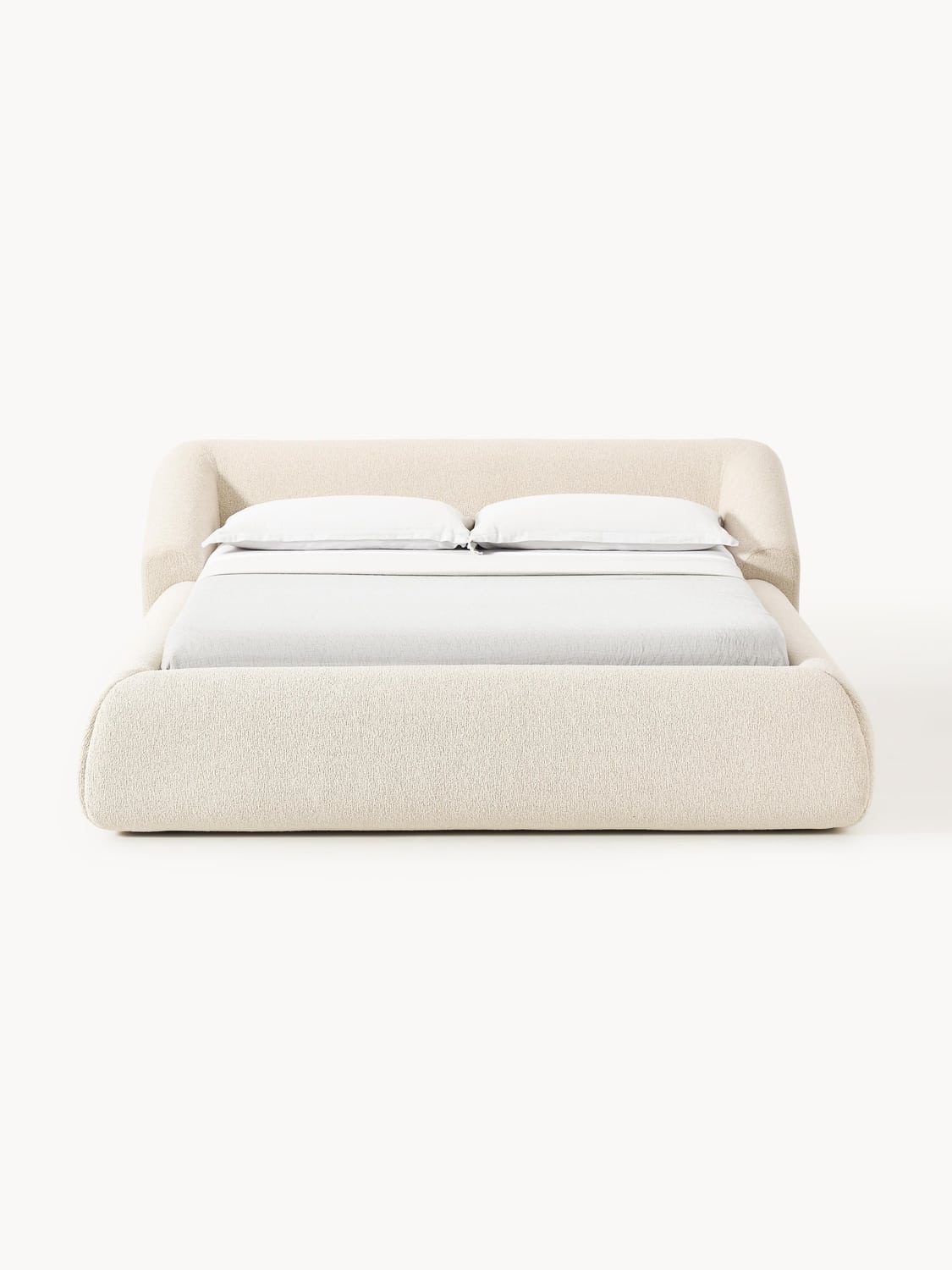 Sofia Bouclé Upholstered Bed — Off-White