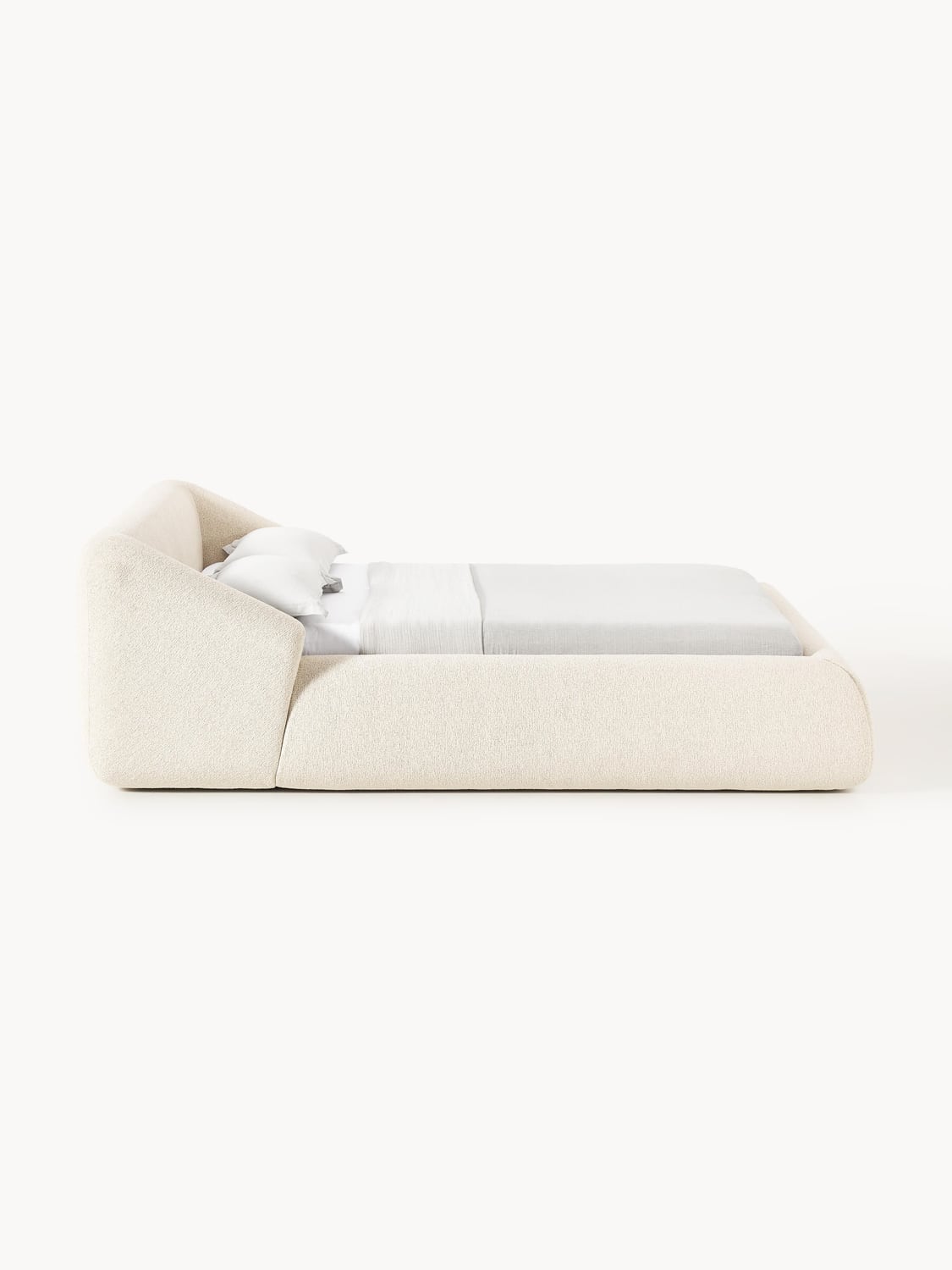 Sofia Bouclé Upholstered Bed — Off-White