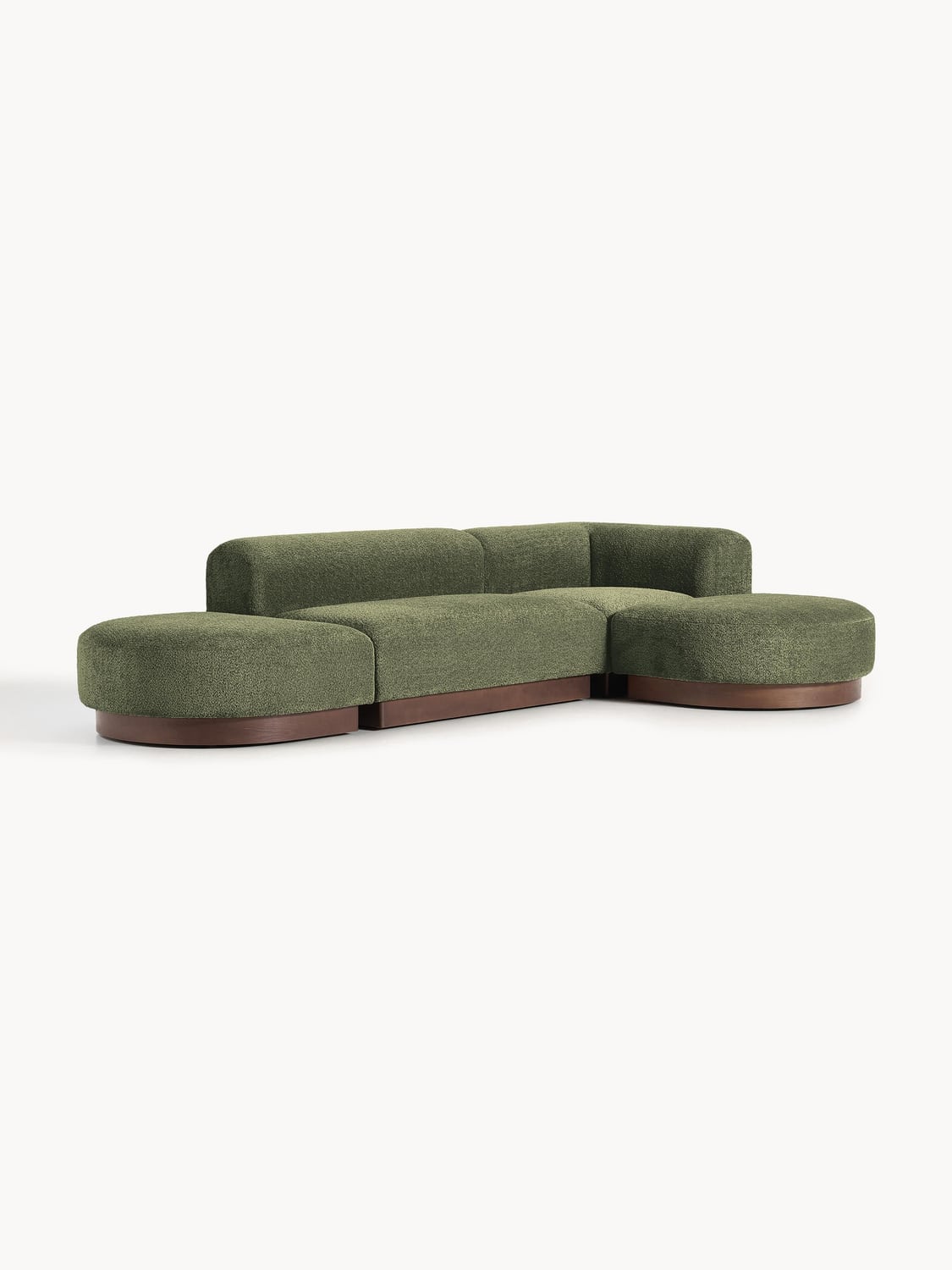 Natalie Modular Corner Sofa in Teddy Bouclé — Dark Grey