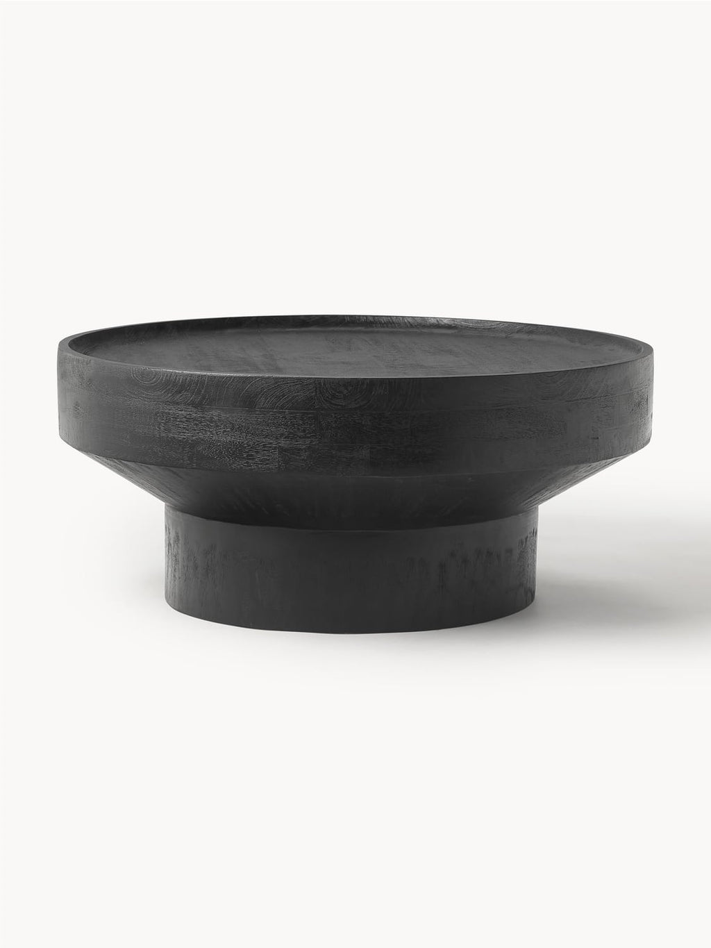 Benno Round Coffee Table in Mango Wood — Charcoal