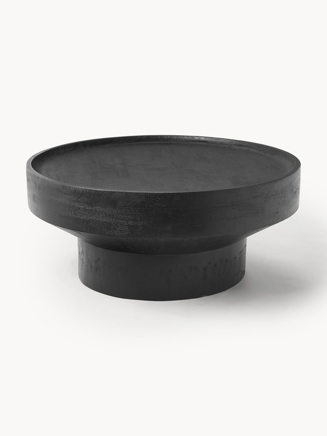 Benno Round Coffee Table in Mango Wood — Charcoal