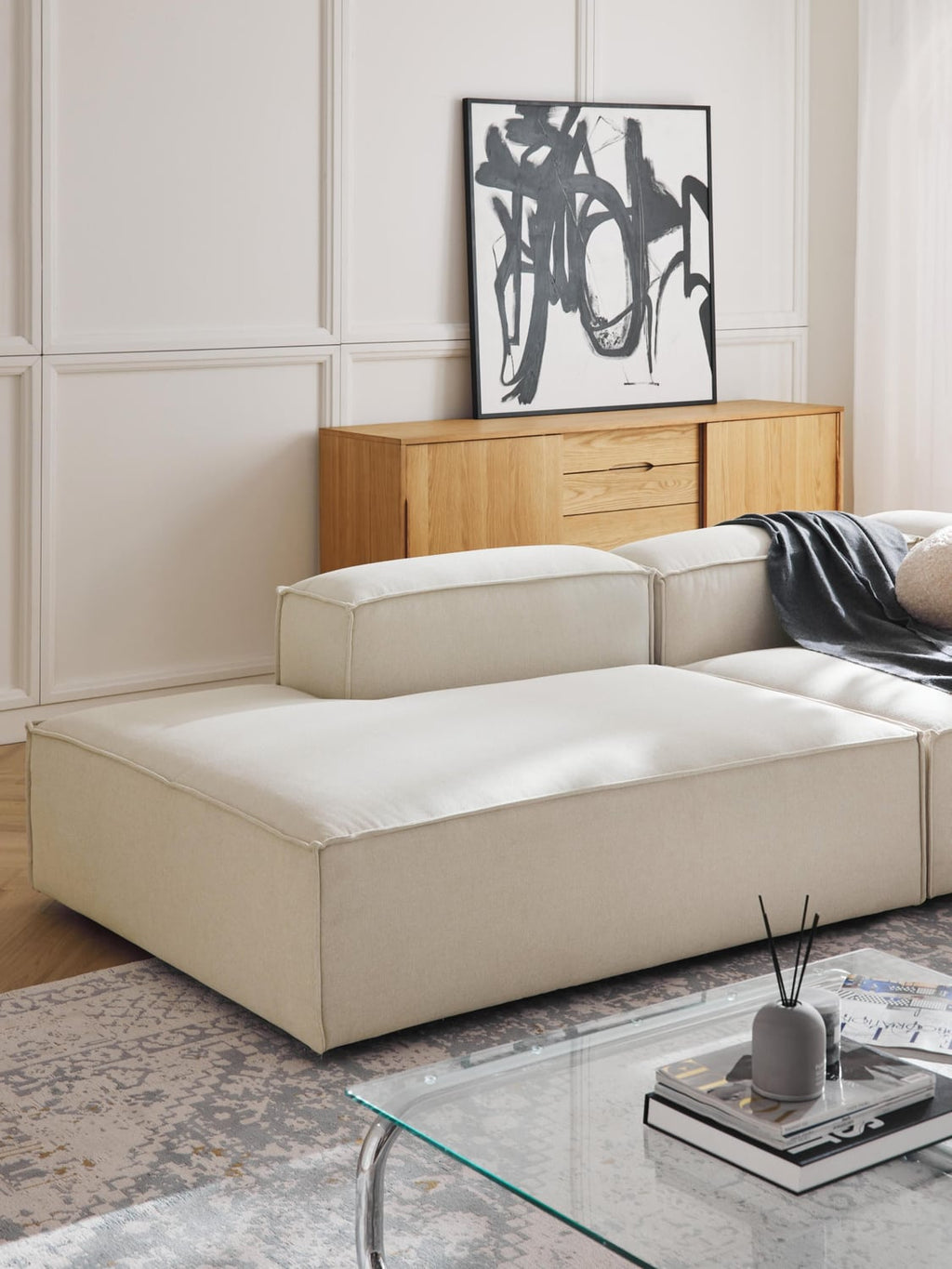Lennon Ottoman Module — Light Grey