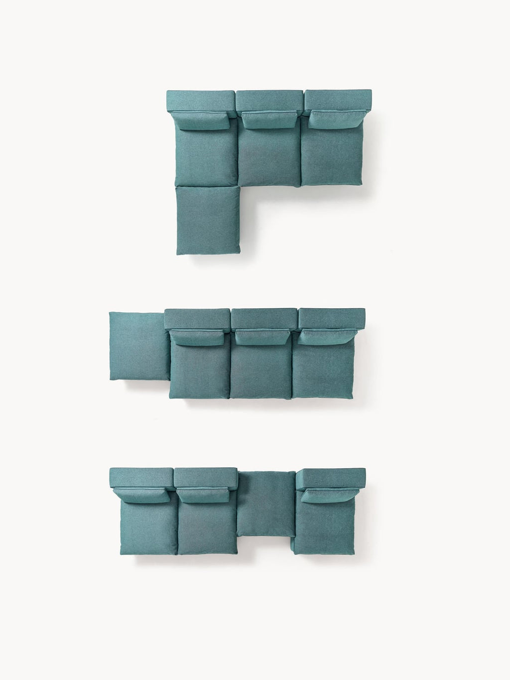 Felix Modular XL Sofa with Ottoman (left/right) — Teal
