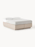 Enya Box-Spring Bed with Storage — Light Grey