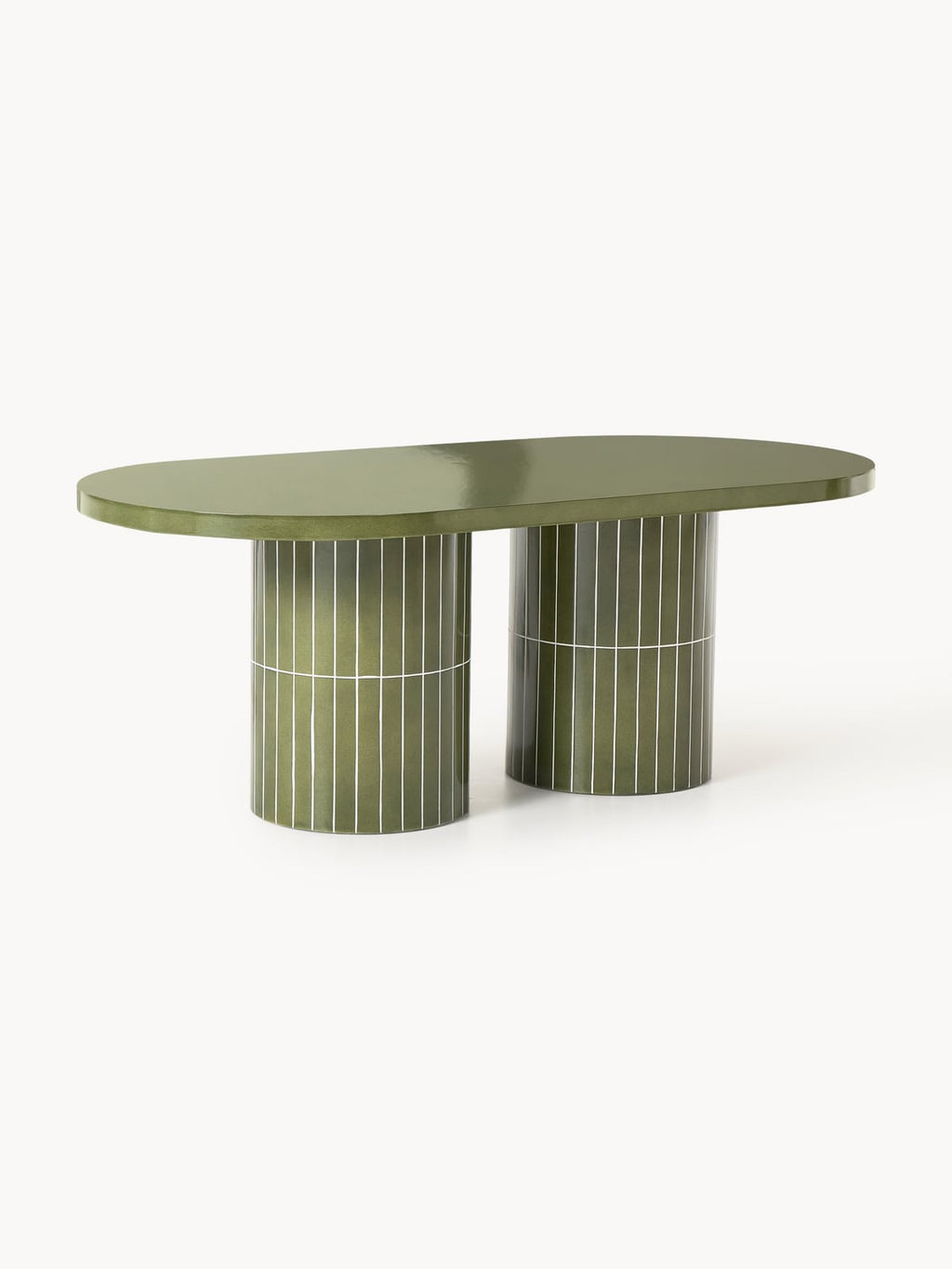 Saya Oval Garden Dining Table, 200 x 100 cm — Olive