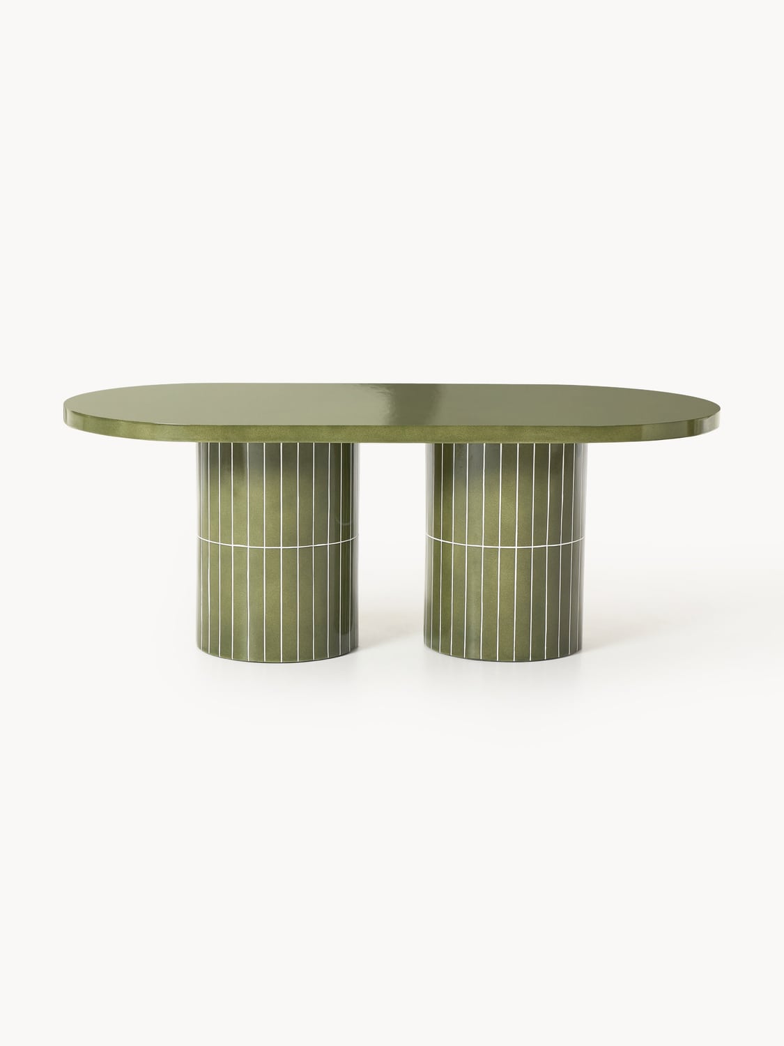 Saya Oval Garden Dining Table, 200 x 100 cm — Olive