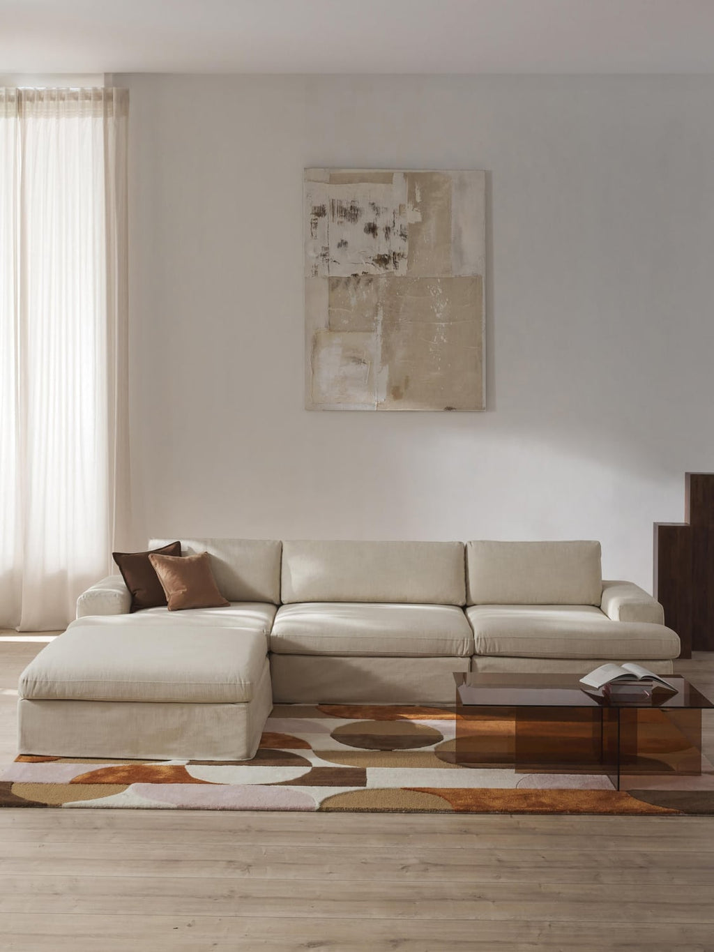 Russell Modular Sofa (4-seater) with Ottoman (left/right) — Ivory