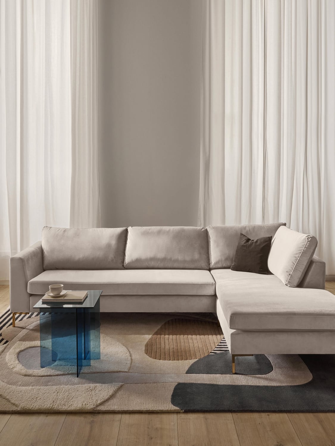 Luna Velvet-Corner Sofa