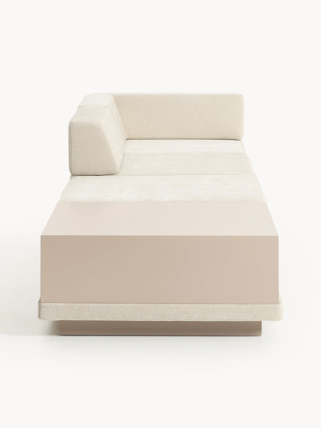 Colin Modular Sofa (4-seater) with Coffee Table & Ottoman — Blush