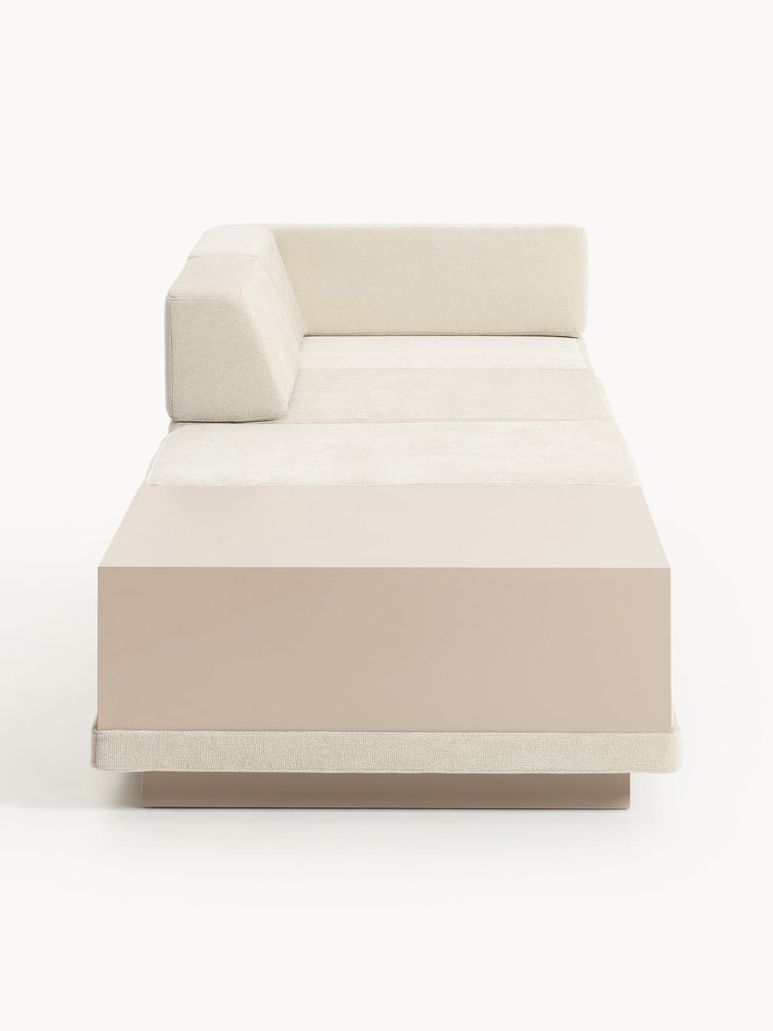 Colin Modular Sofa (4-seater) with Coffee Table & Ottoman — Blush