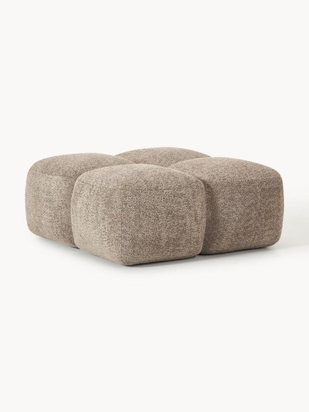 Tayla Sofa Ottoman in Teddy Bouclé — Taupe
