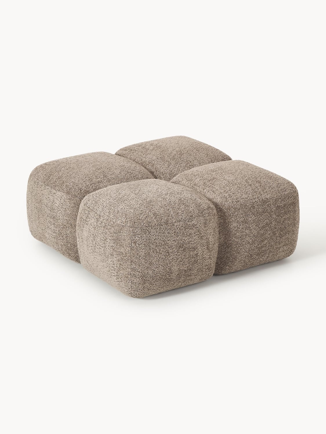 Tayla Sofa Ottoman in Teddy Bouclé — Taupe