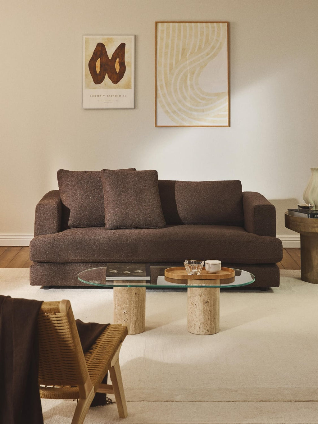 Tribeca Bouclé Sofa (2-seater) — Olive