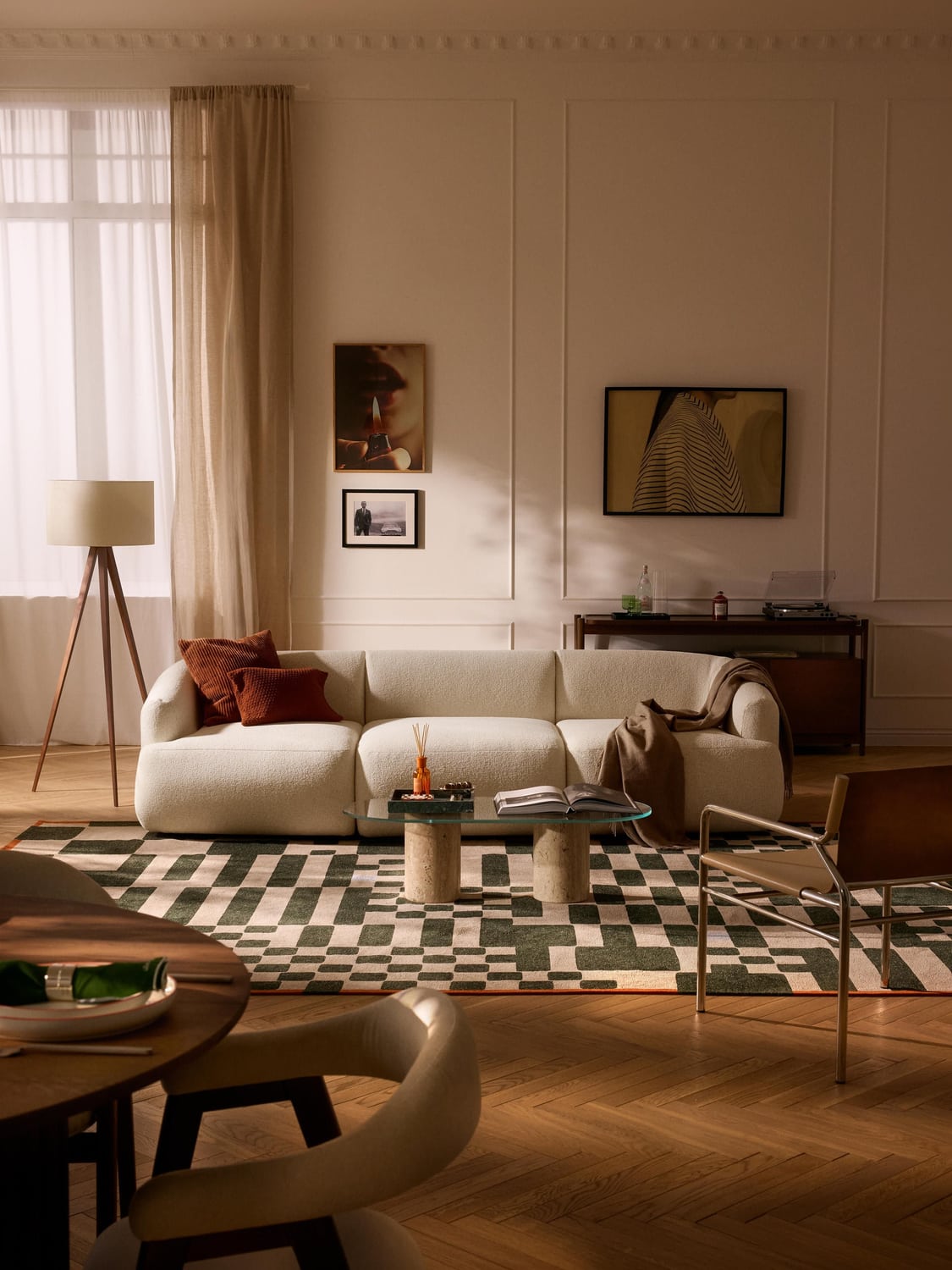 Sofia Modular Bouclé Sofa (3-seater) — Light Grey
