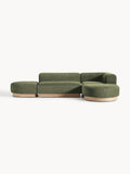 Natalie Modular Corner Sofa in Teddy Bouclé — Olive
