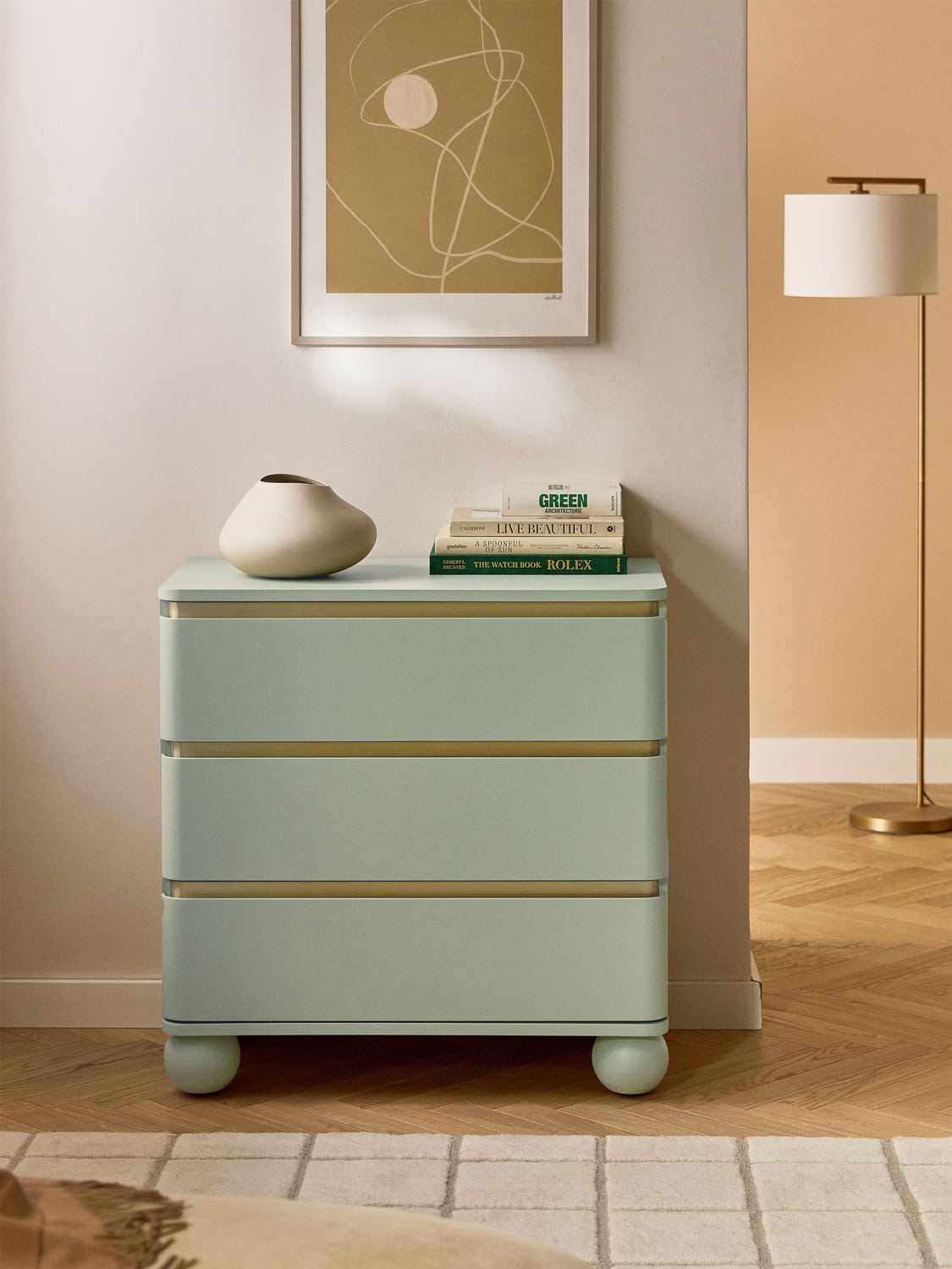 Bumba Chest of Drawers with Ball Feet — Sage