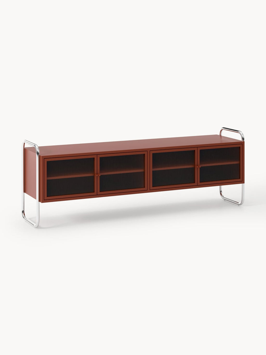 Robyn Metal-Lowboard with Glass-Front — Dark Grey