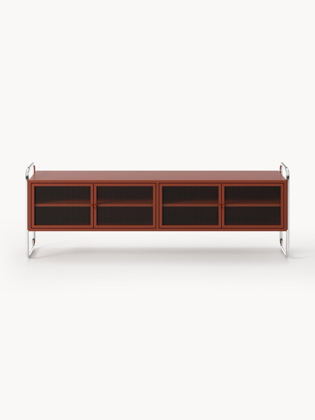 Robyn Metal-Lowboard with Glass-Front — Dark Grey
