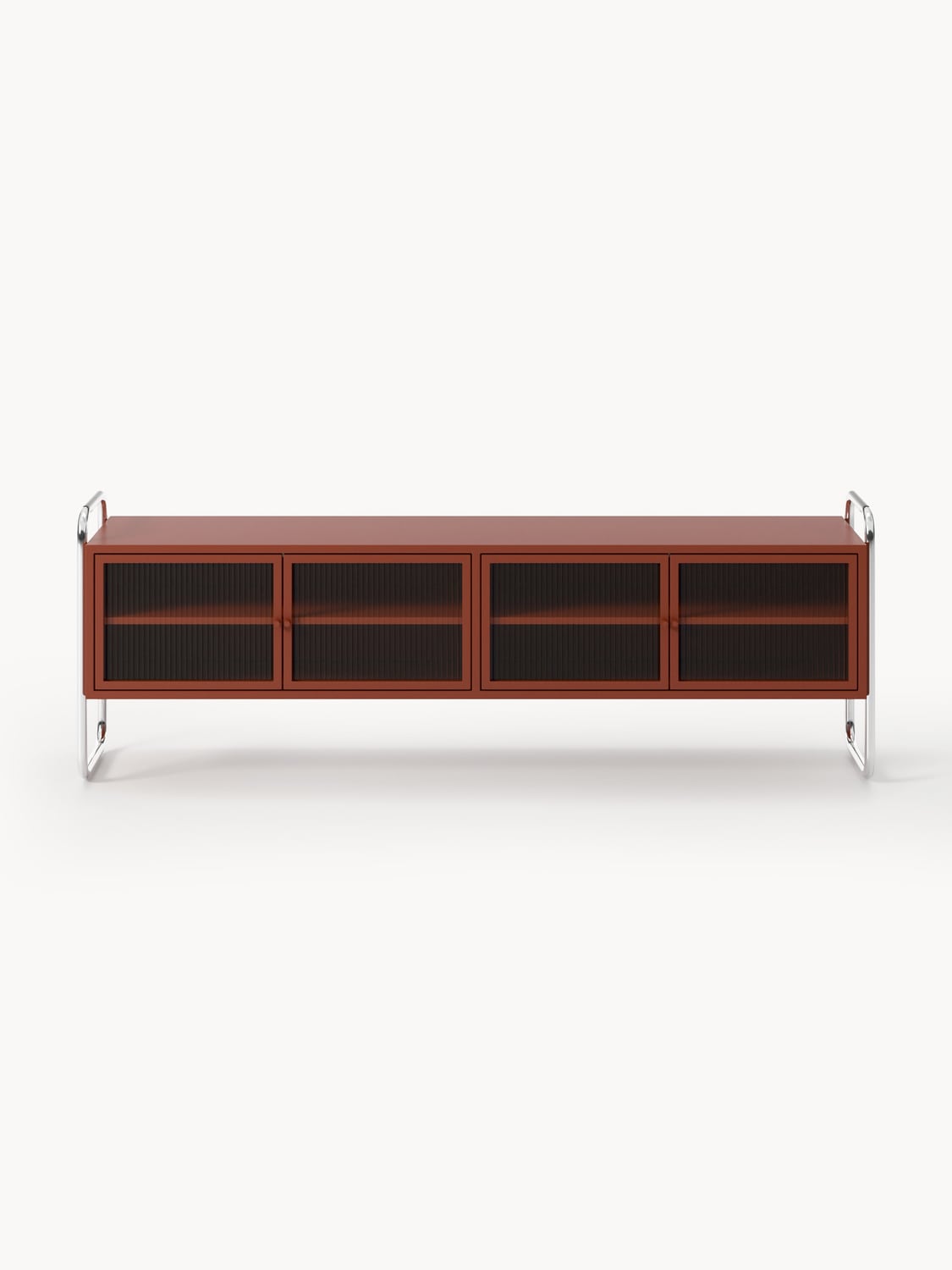 Robyn Metal-Lowboard with Glass-Front — Dark Grey