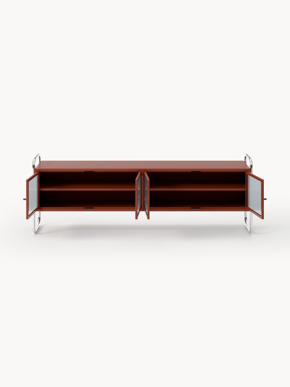 Robyn Metal-Lowboard with Glass-Front — Dark Grey