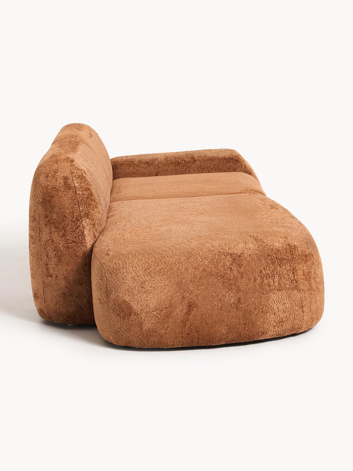 Wolke Modular Teddy Bouclé-Chaise (3-seater) — Terracotta