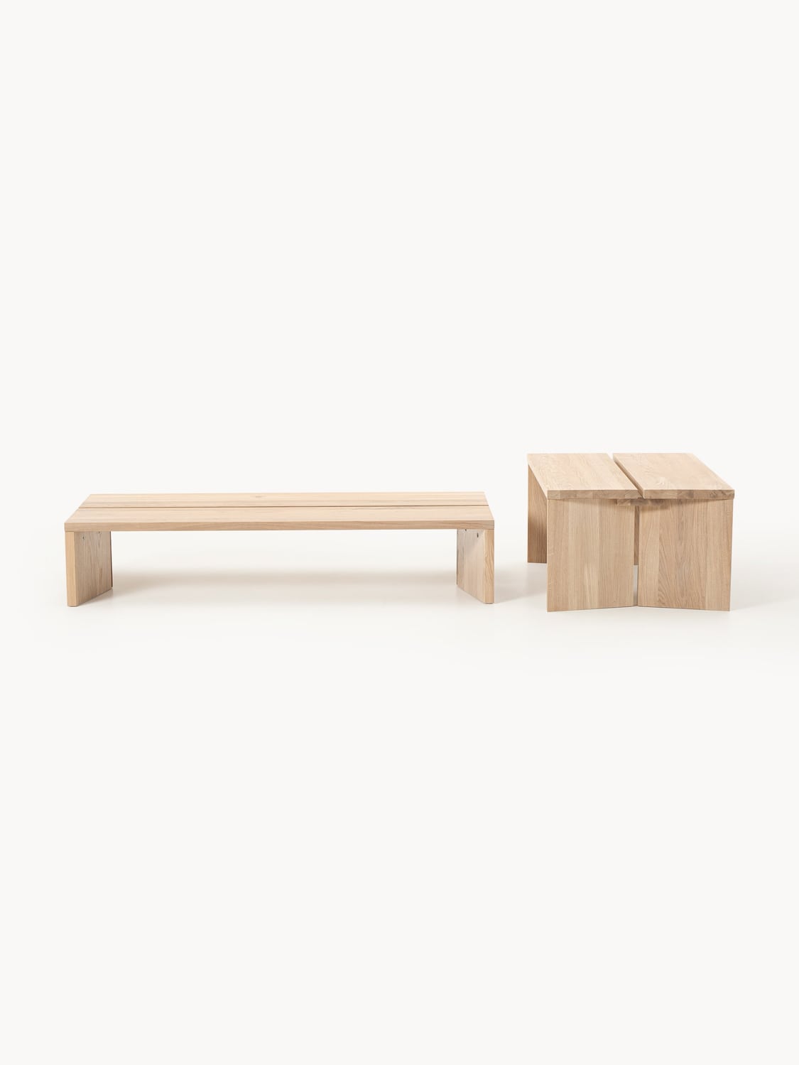 Amad Coffee Tables in Oak, set of 2 — Oatmeal