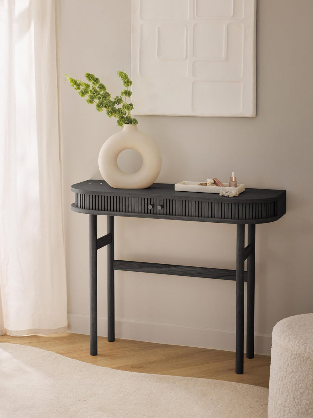 Calary Console Table with Fluted Front — Lilac