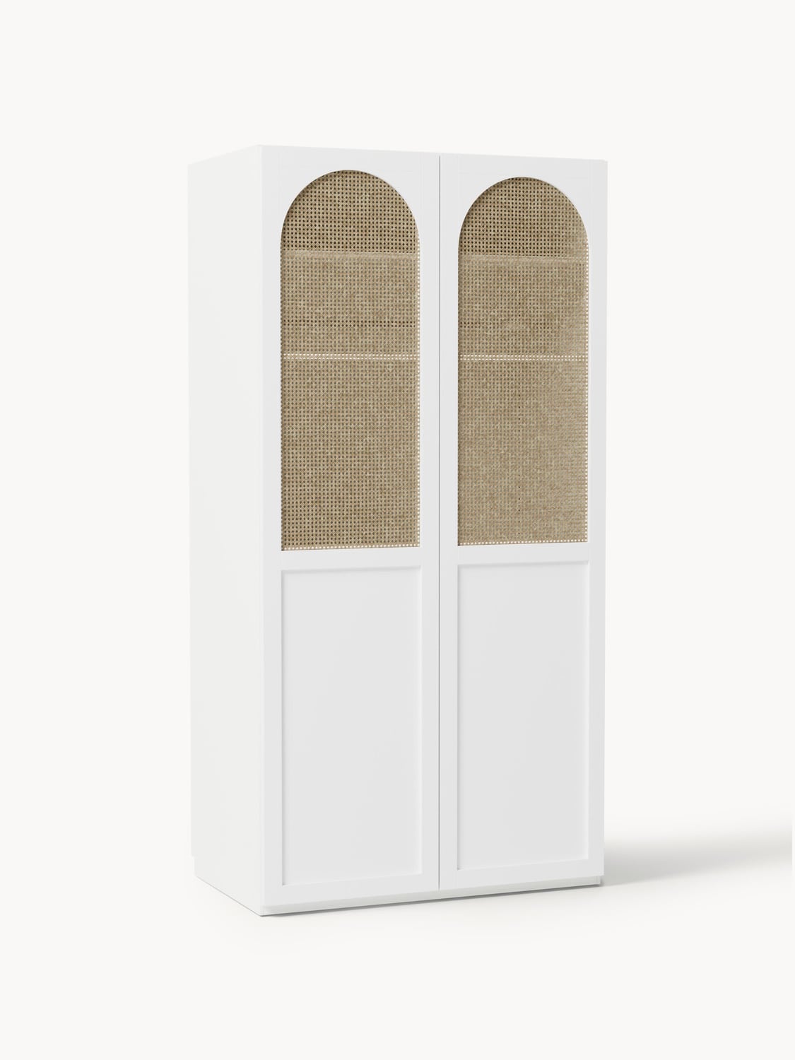 Jeanne Modular Hinged-Door Wardrobe, 100 cm Width, in various sizes — Light Grey