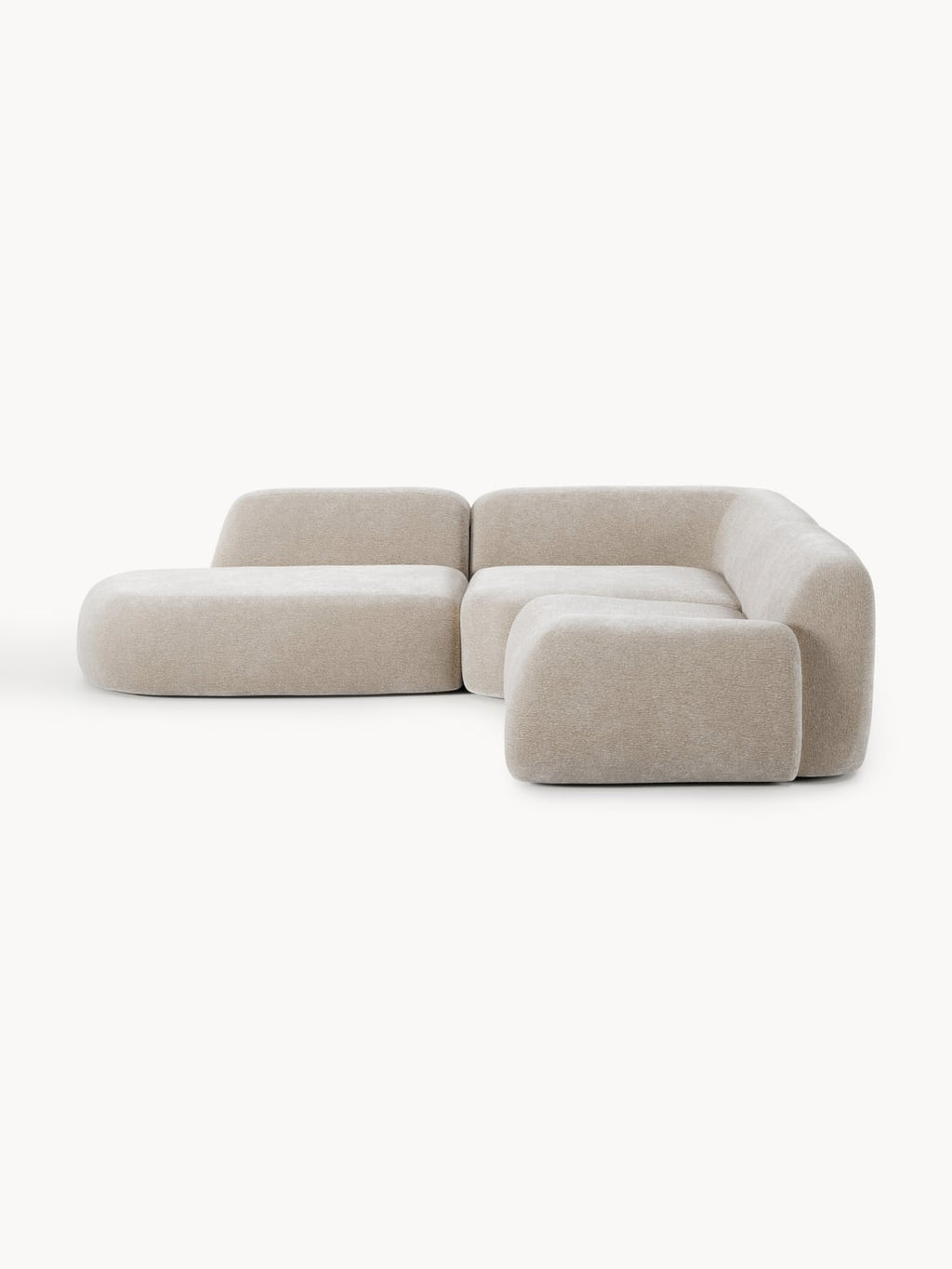 Wolke Modular Corner Sofa (4-seater) with Chaise Longue — Sand Beige