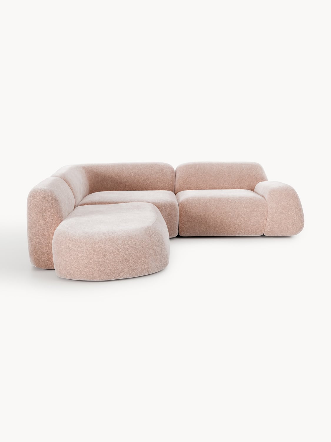 Wolke Modular Corner Sofa (4-seater) with Chaise Longue — Linen Beige