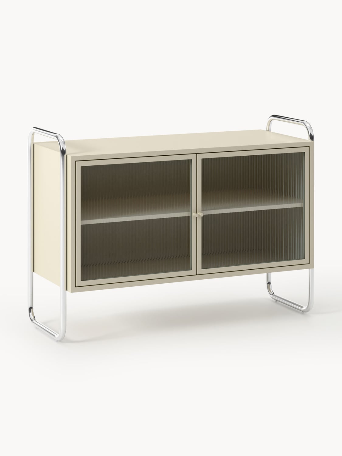 Robyn Metal-Sideboard with Glass-Front — Dark Grey