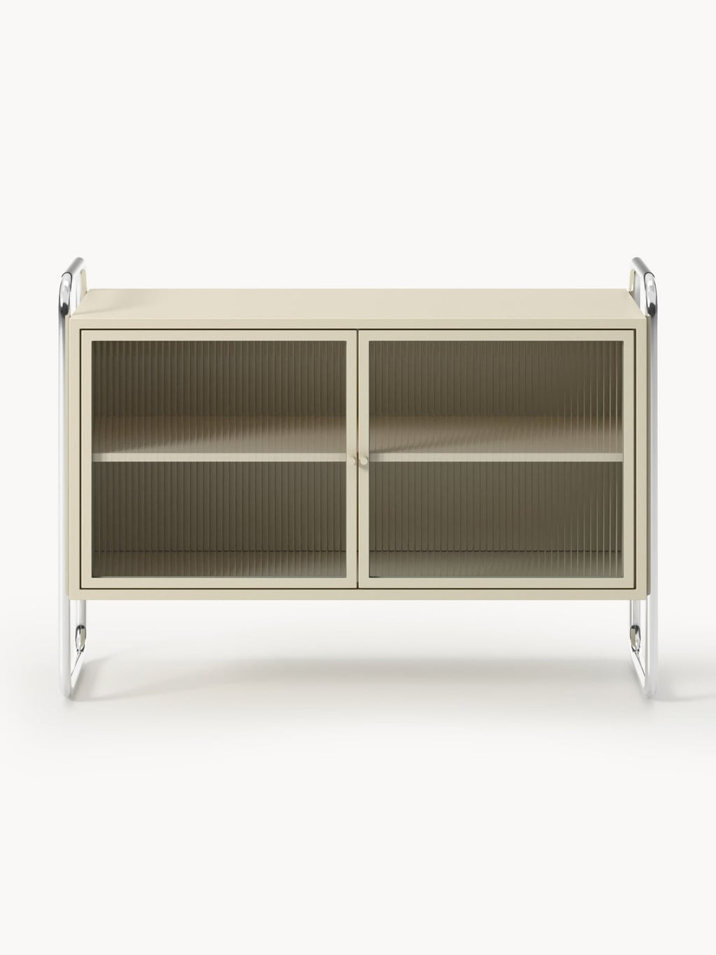 Robyn Metal-Sideboard with Glass-Front — Dark Grey